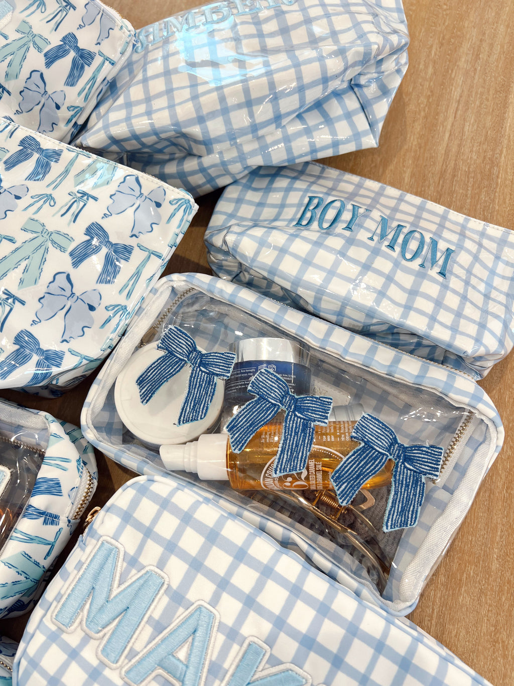 3 Bows - Blue Trellis Bag