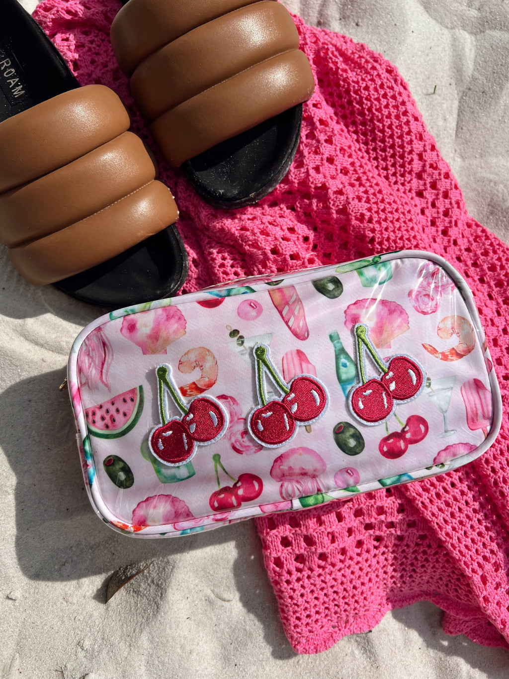 3 Cherries - Pink Summer Spritz Clear Coat Large Bag