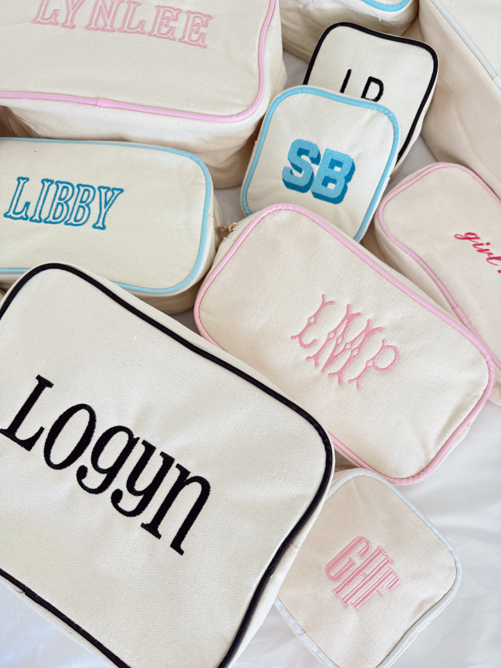 Canvas Makeup Bag Collection - PLAIN NO EMBROIDERY