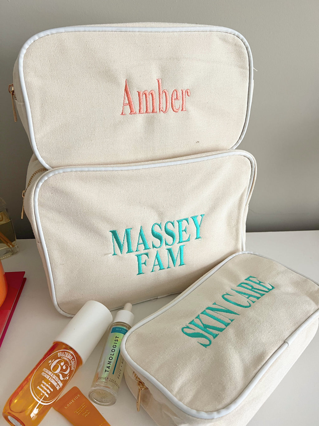 Canvas Makeup Bag Collection - PLAIN NO EMBROIDERY