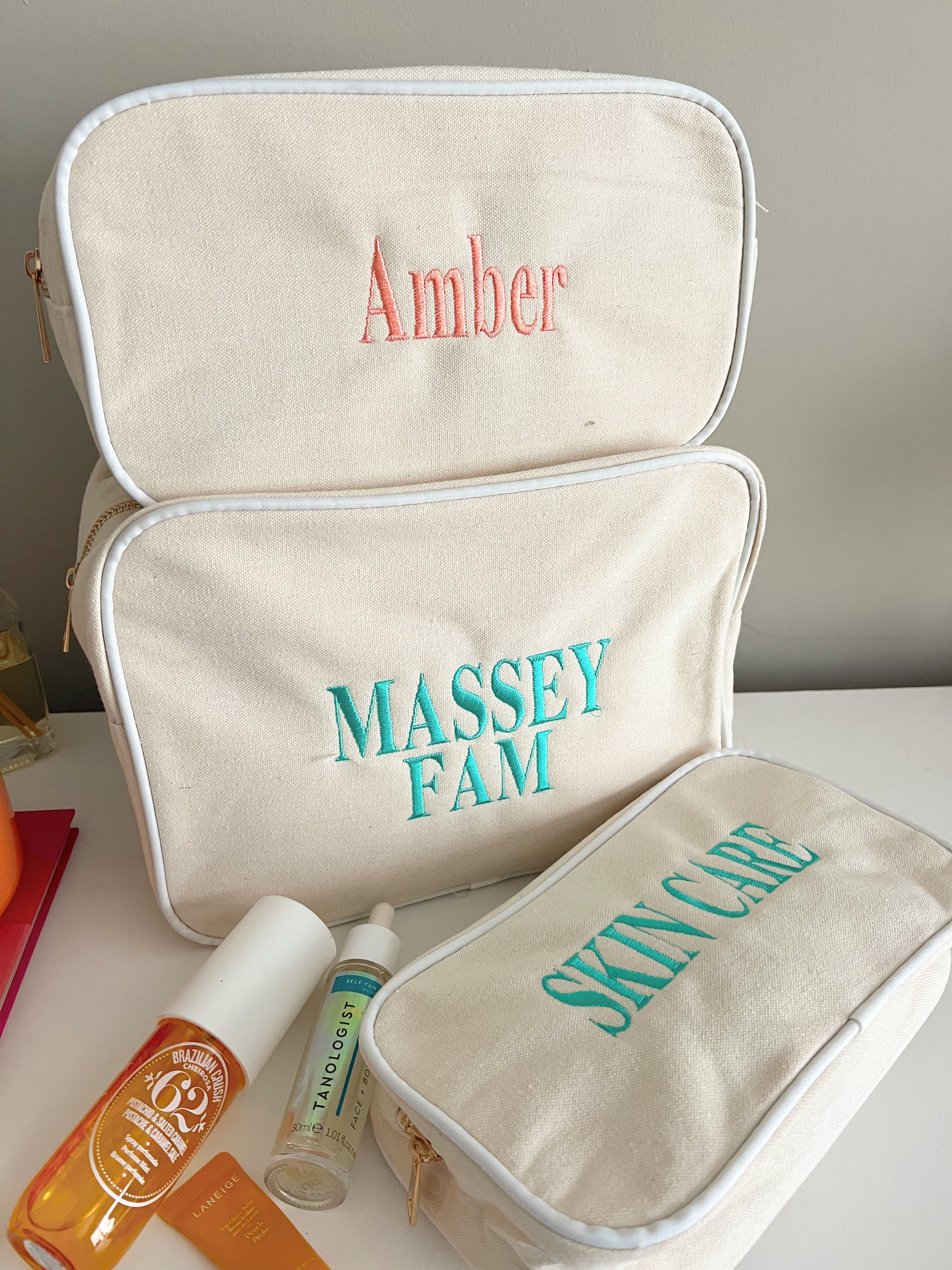 Canvas Makeup Bag Collection - PLAIN NO EMBROIDERY