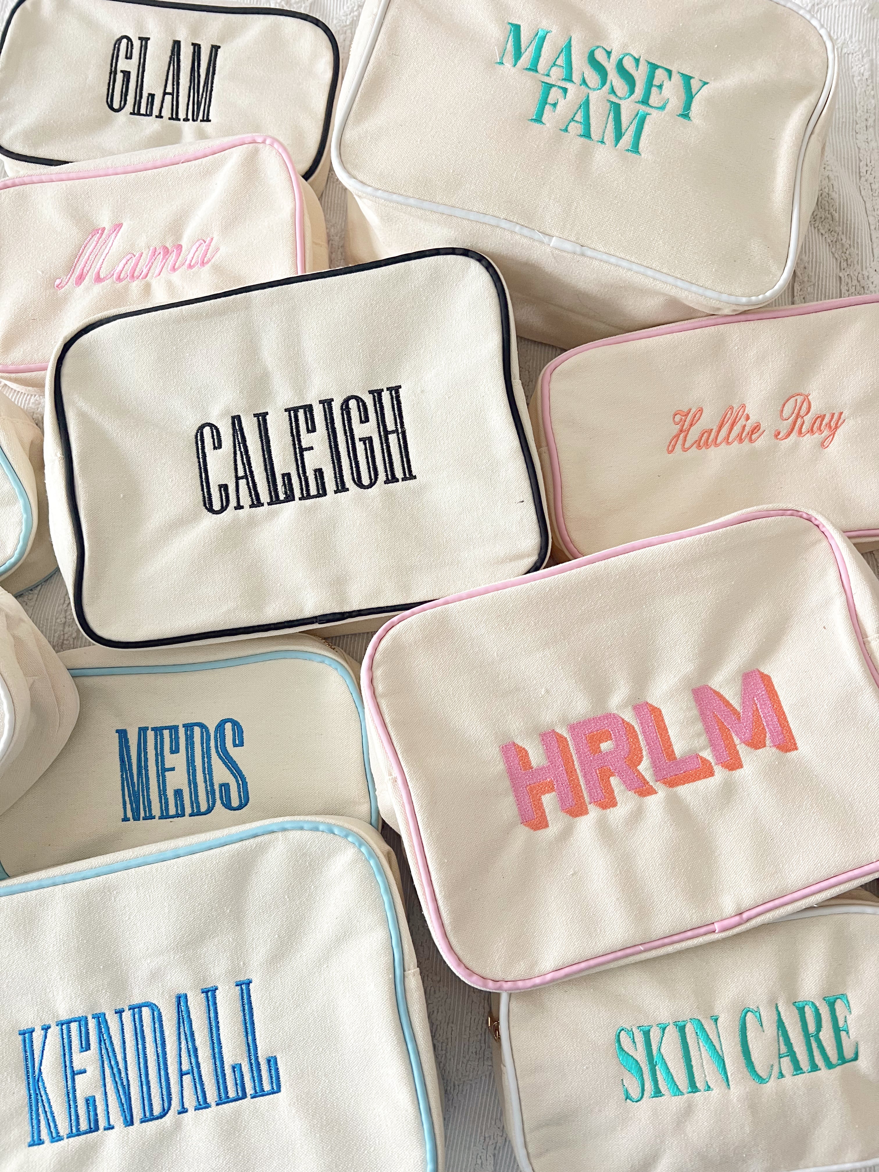 Canvas Makeup Bag Collection - PLAIN NO EMBROIDERY